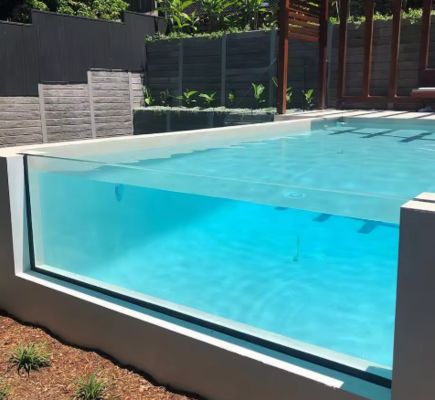 Hochwertiges, maßgeschneidertes Outdoor-Infinity-Pool Acryl-Poolwand für Privat- und Gewerbezwecke